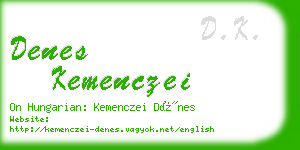 denes kemenczei business card